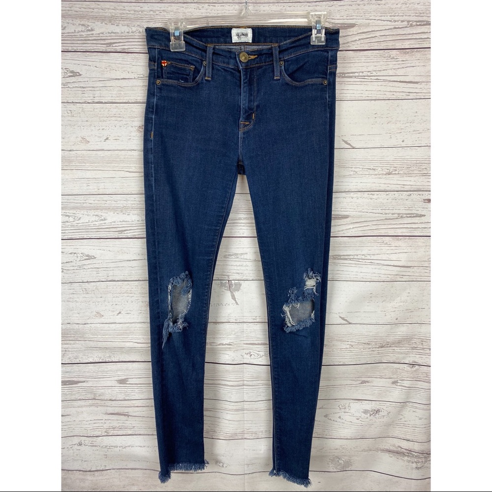 HUDSON Nico Super Skinny Midrise Distressed Jeans